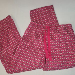 Vineyard Vines Pink Christmas Pajama Pants Women's Medium